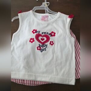 My Sweet Baby Girl White and Pink Top